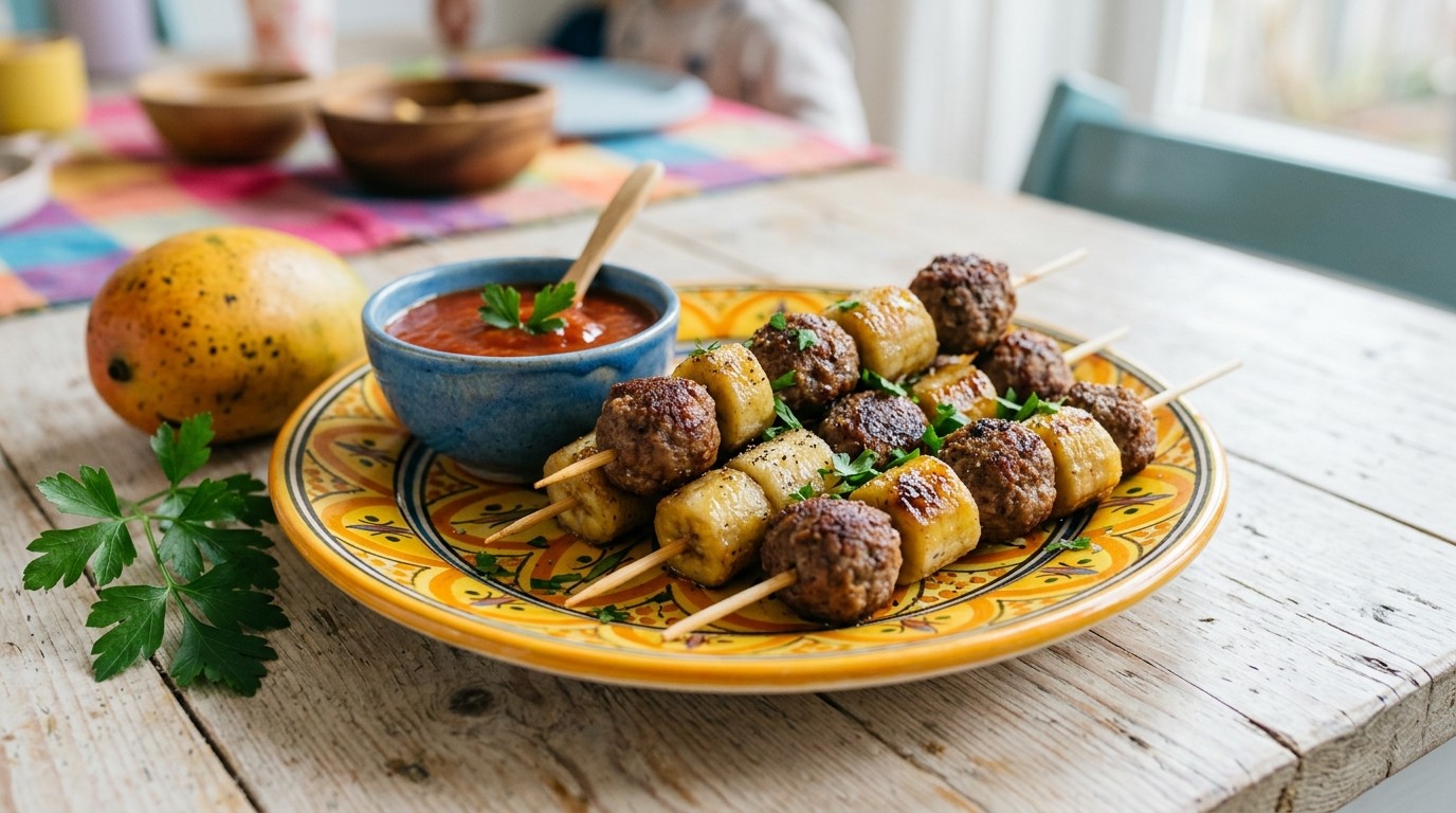Banaan-gehaktspiesjes Voor Kinderparty