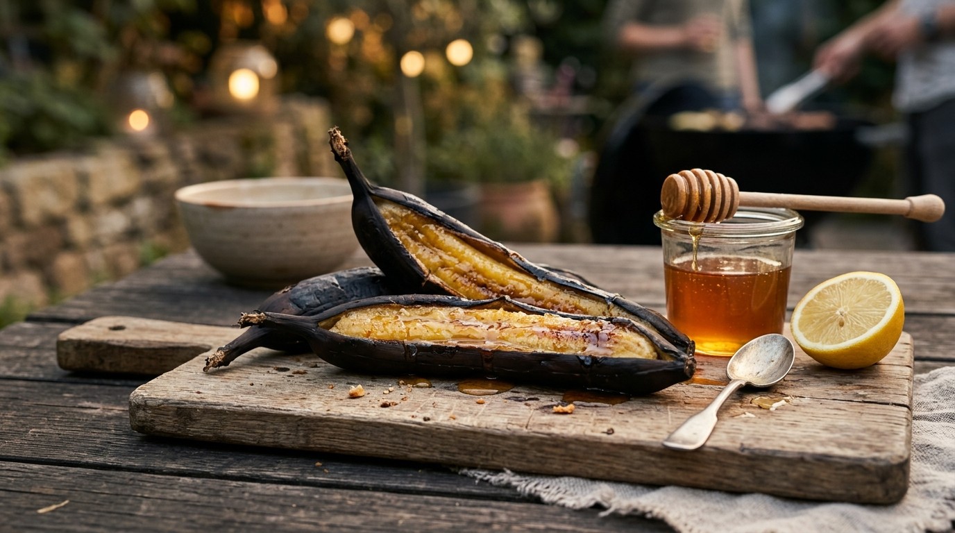 Banaan op de BBQ
