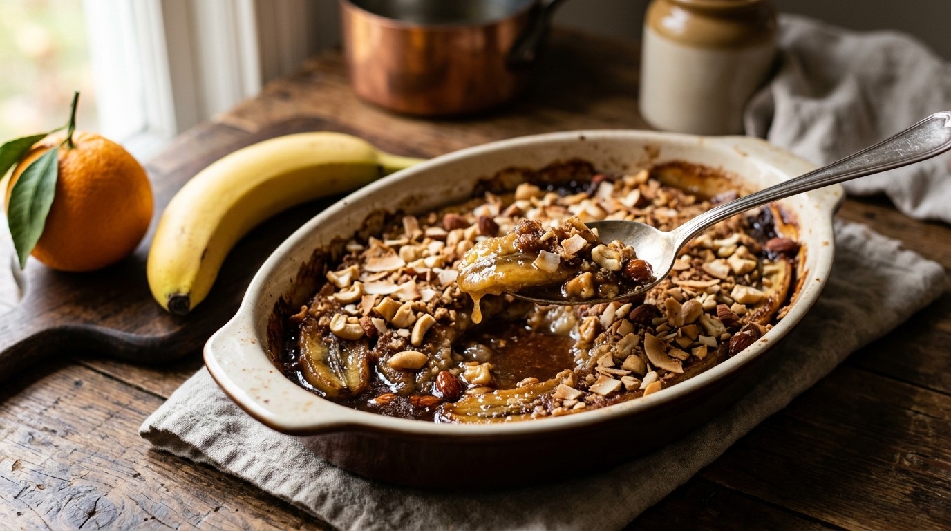Banaan uit de Oven met Notenkorst