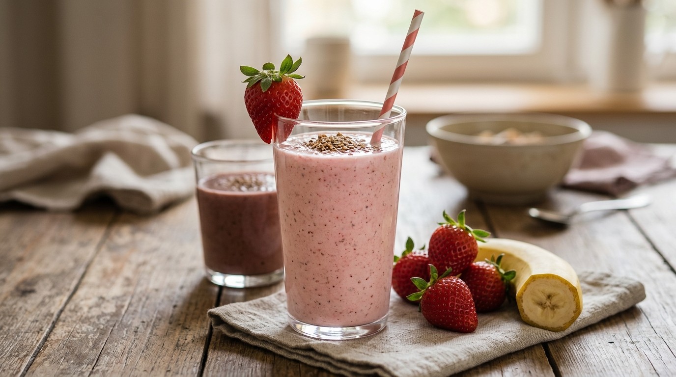 Bananen-aardbei Smoothie