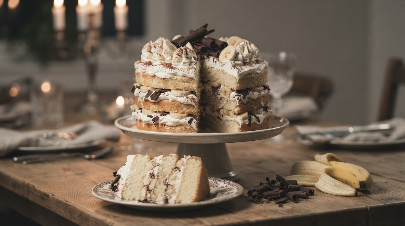 Bananen Royal Slagroomtaart recept Bananen Royal Slagroomtaart recept