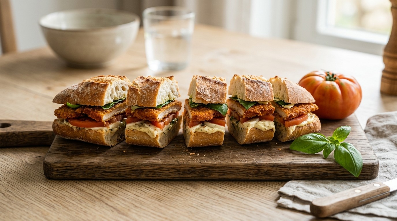Baquette Caprese met Schnitzel
