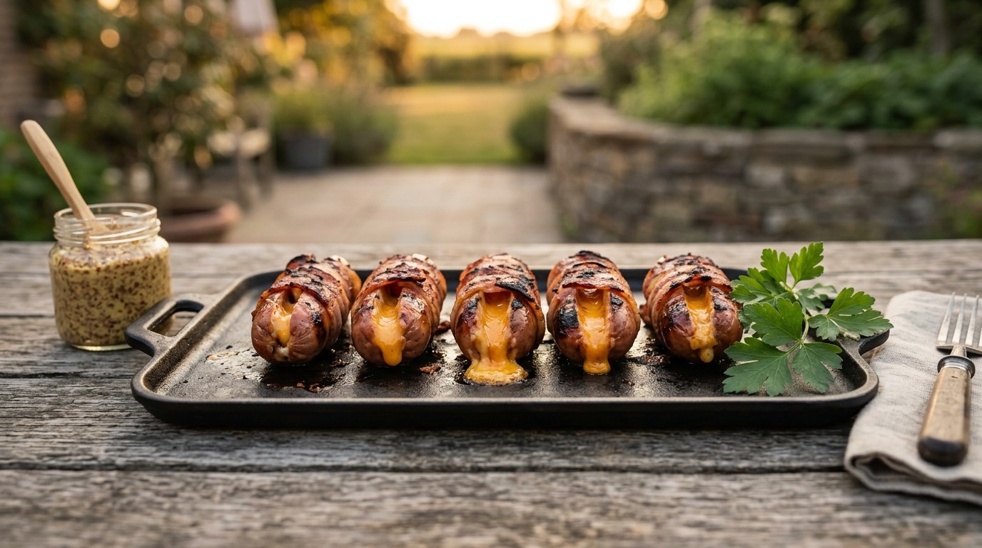 Barbecueworstjes met Kaas en Spek recept Barbecueworstjes met Kaas en Spek recept