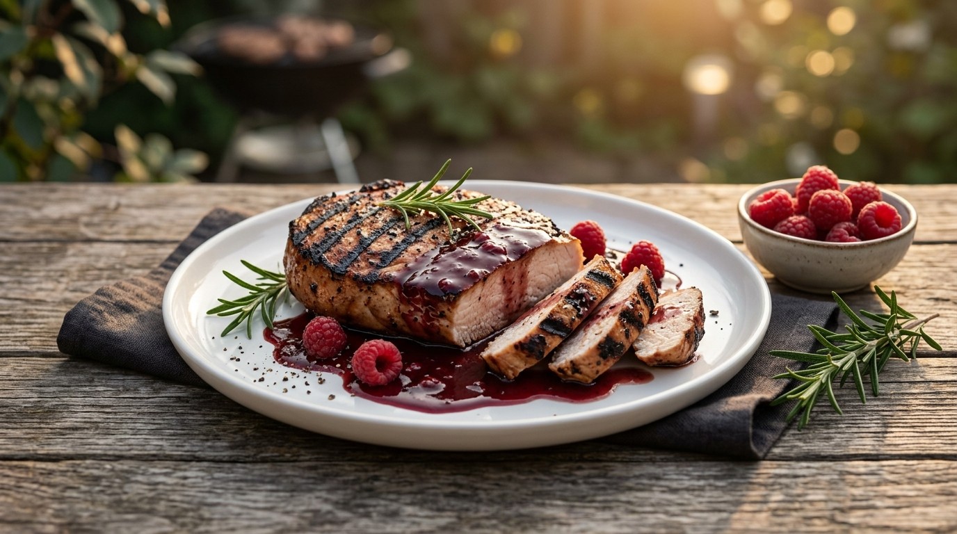 BBQ Kalkoenbiefstuk met Frambozensaus
