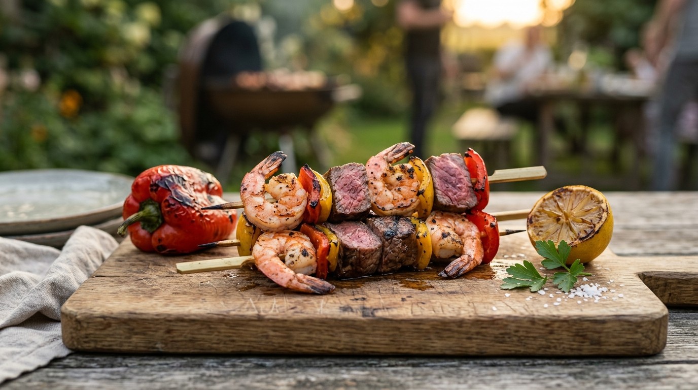 BBQ Spies van Gamba's en Biefstuk