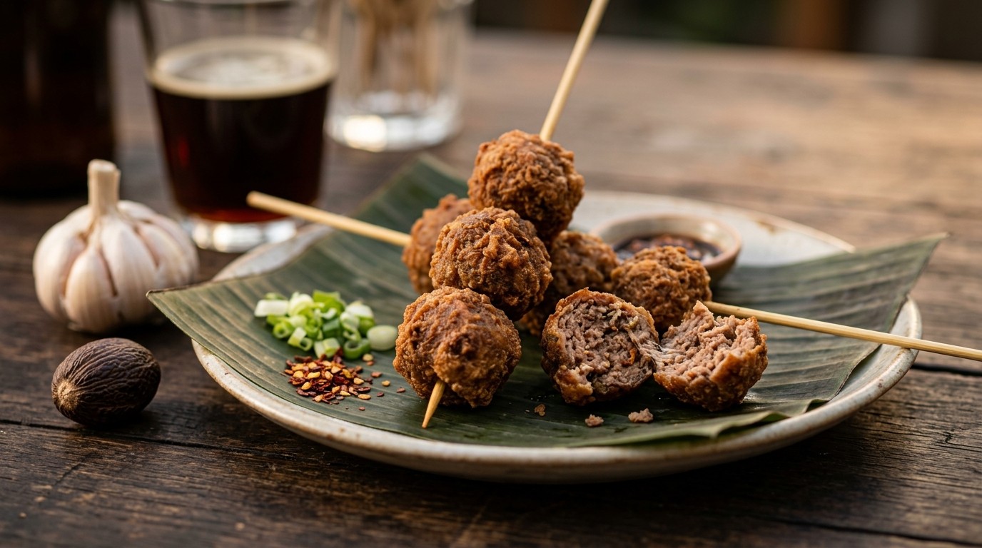 Bebaris Tiga (Gekruide en Gefrituurde Gehaktballetjes) recept Bebaris Tiga (Gekruide en Gefrituurde Gehaktballetjes) recept