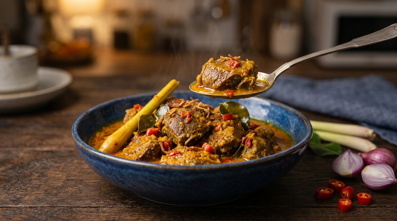 Bebek Boemboe Besengèk Pedis (zeer Pittig Gekruide Eend)