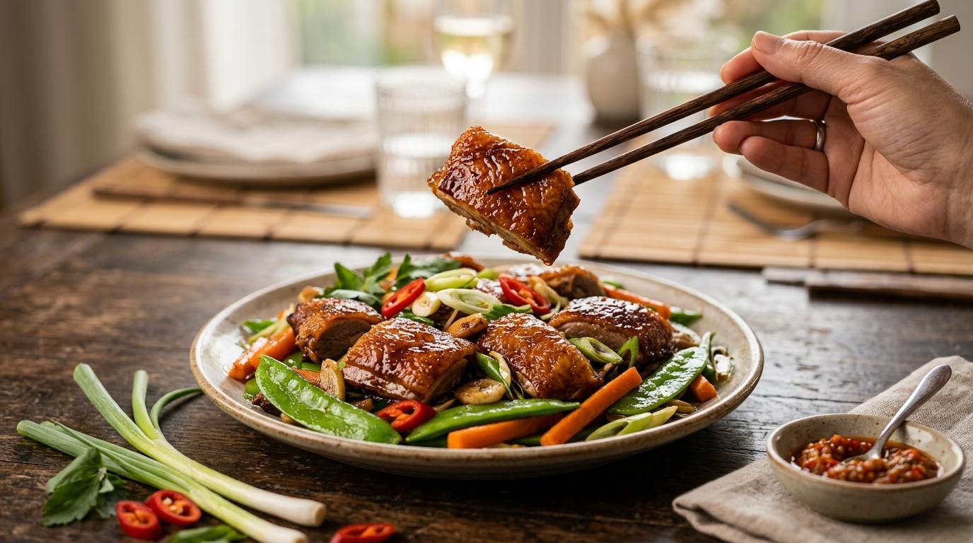 Bebek Garing (Eend met Peultjes en Worteltjes)