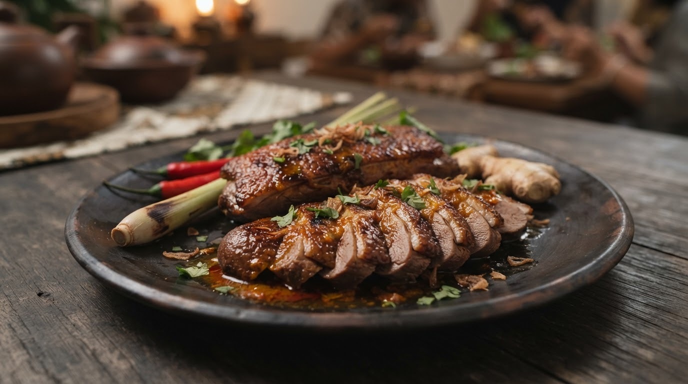 Bebek Percik (pittig Gemarineerde Geroosterde Eend)