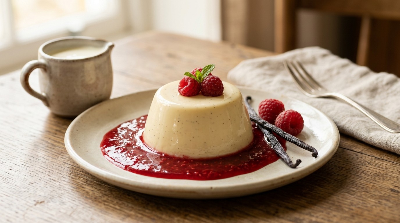 Beierse Crème met Frambozensaus