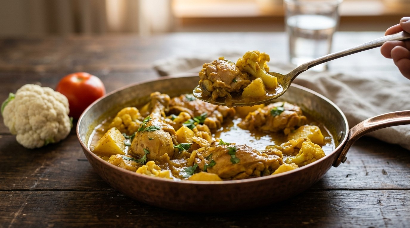 Bengaalse kip (kip met Bloemkool en Aardappels)