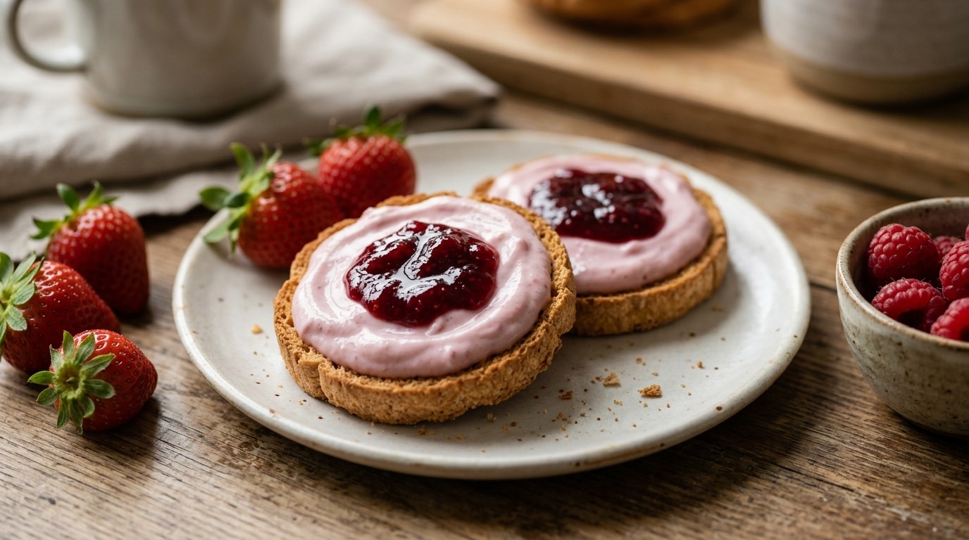 Beschuit met Aardbeienyoghurt