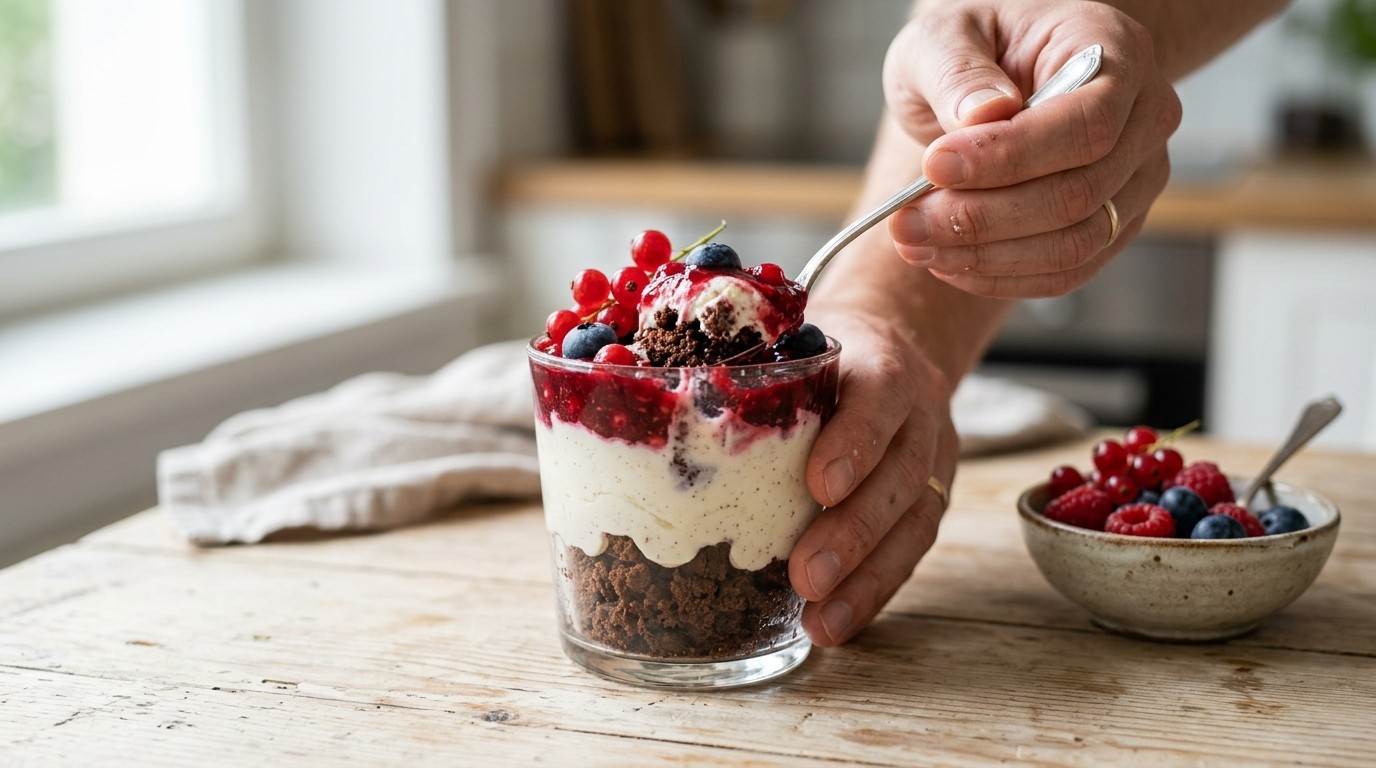 Bessenkwarkdessert