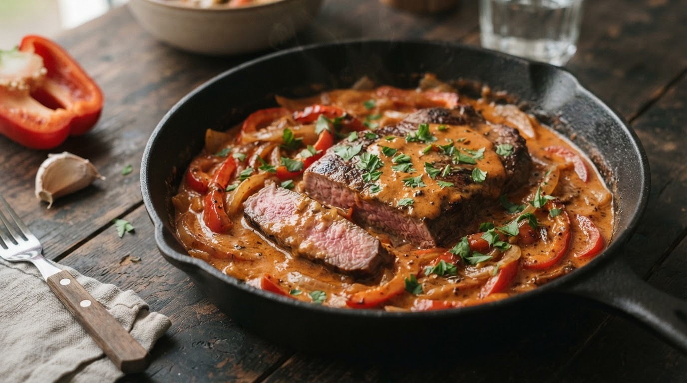 Biefstuk met Paprikasaus