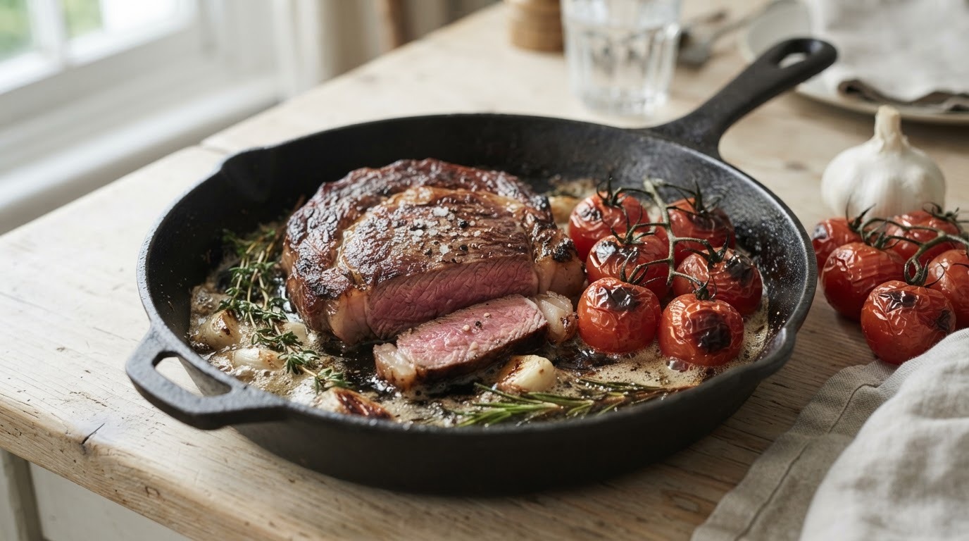 Biefstuk met Trostomaatjes recept Biefstuk met Trostomaatjes recept