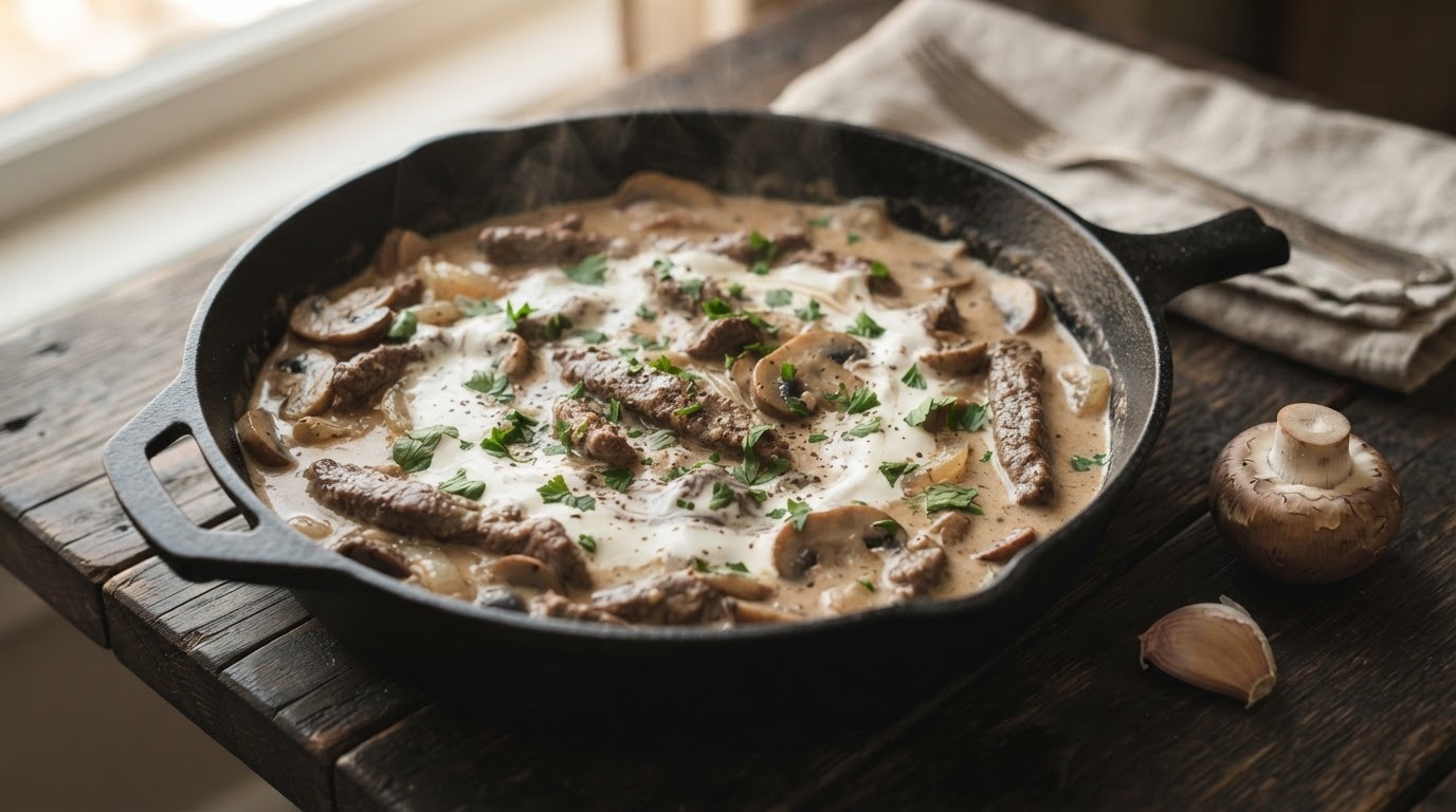 Biefstuk Stroganoff met Creme Fraiche