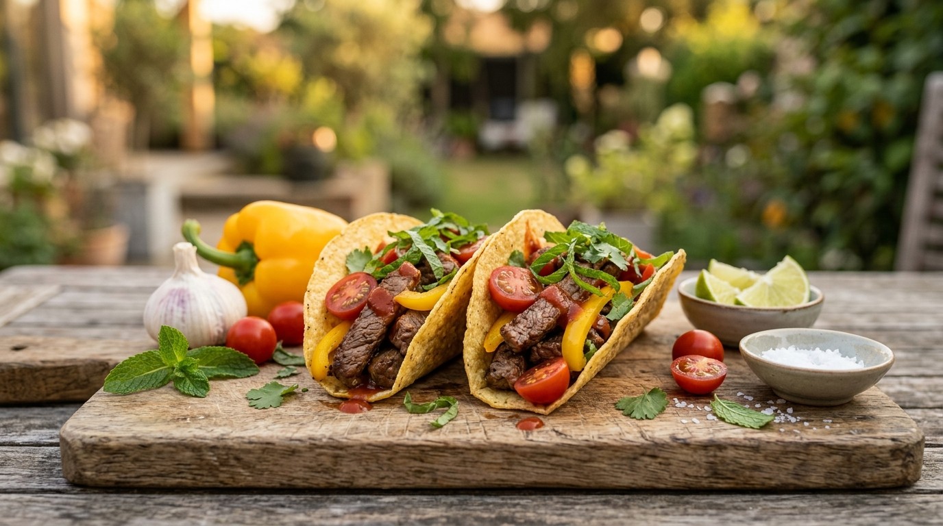 Bieftaco met Kerstomaatjes