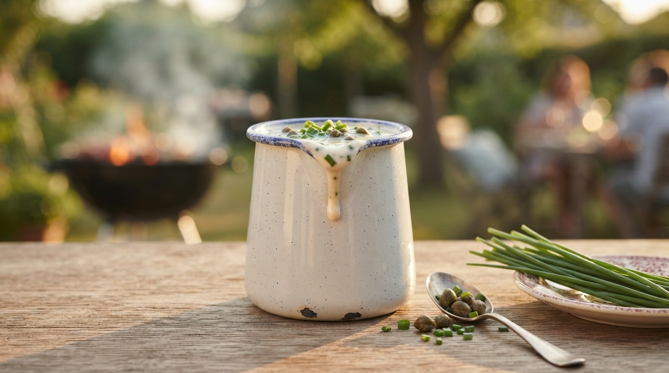 Bieslook-kappertjessaus Voor de BBQ