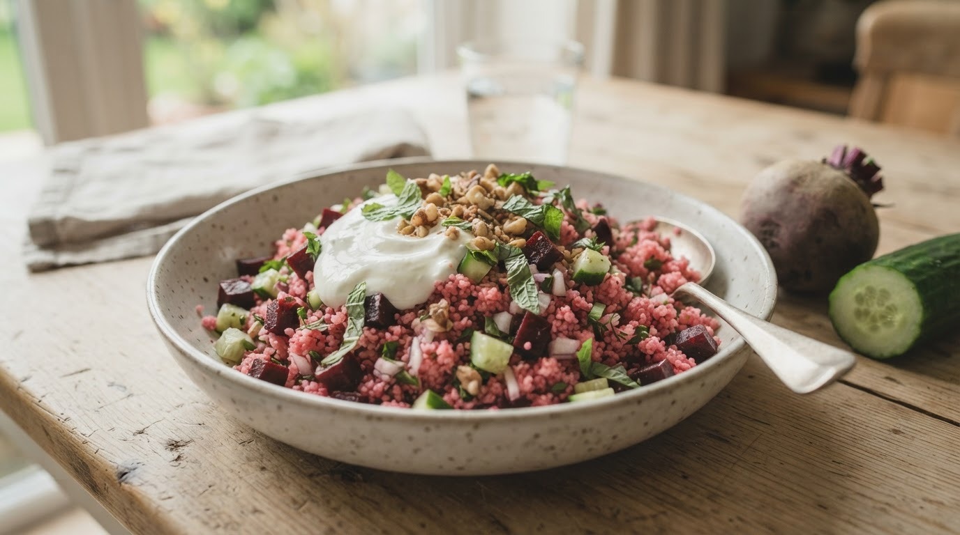 Bietencouscous met Griekse Yoghurt recept Bietencouscous met Griekse Yoghurt recept
