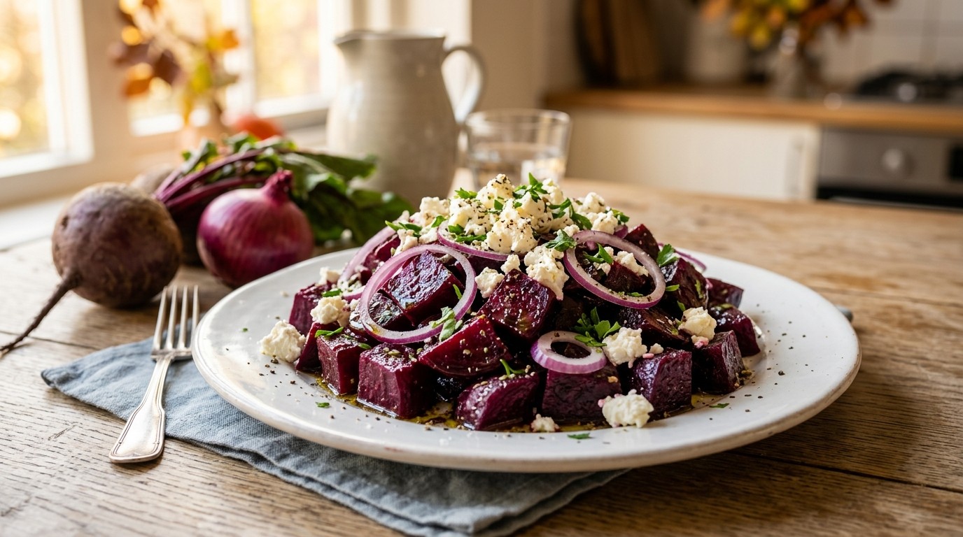 Bietensalade met Rode ui en Balsamico-azijn
