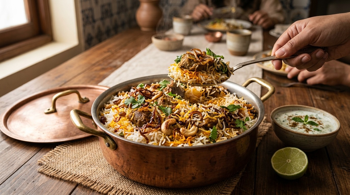 Biryani (hartige Rijst met Vlees)