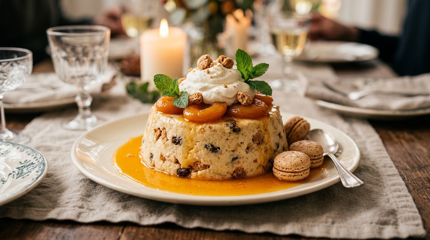 Bitterkoekjespudding met Boerenmeisjes recept Bitterkoekjespudding met Boerenmeisjes recept
