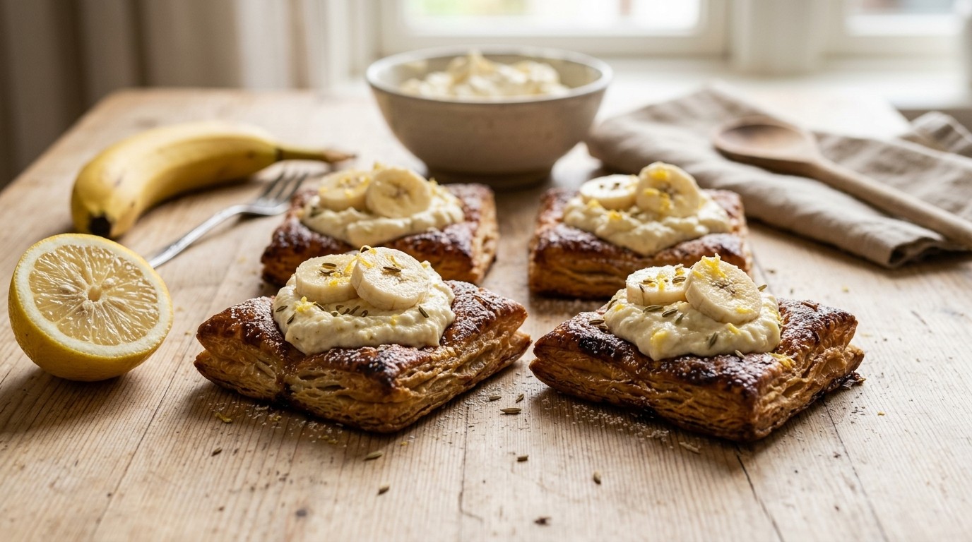 Bladerdeeg met Citroenmascarpone en Banaan recept Bladerdeeg met Citroenmascarpone en Banaan recept