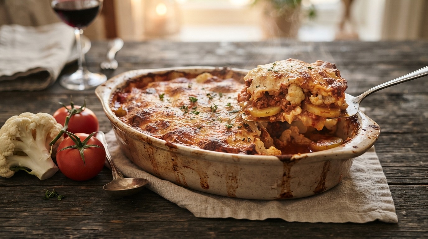 Bloemkool-bolognese Schotel recept Bloemkool-bolognese Schotel recept