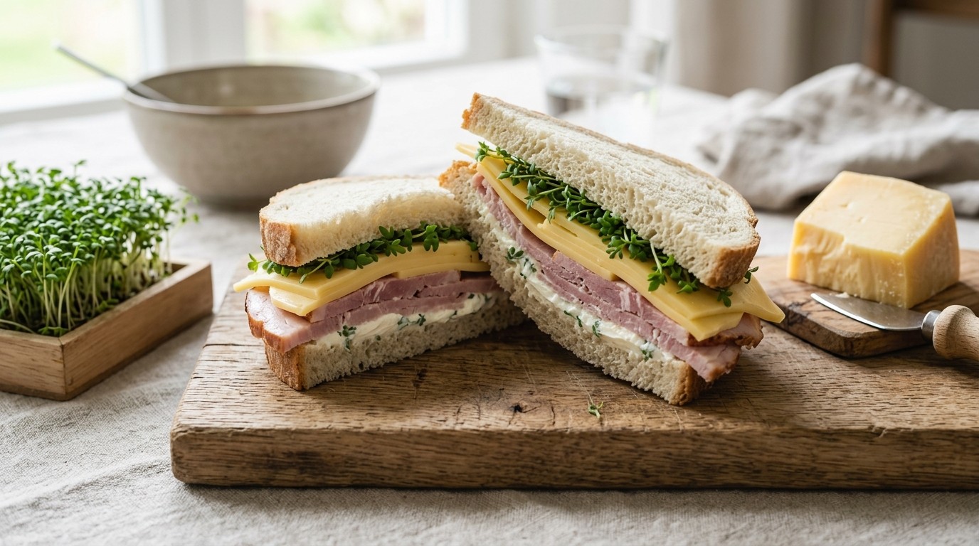 Boerenham-kaassandwich