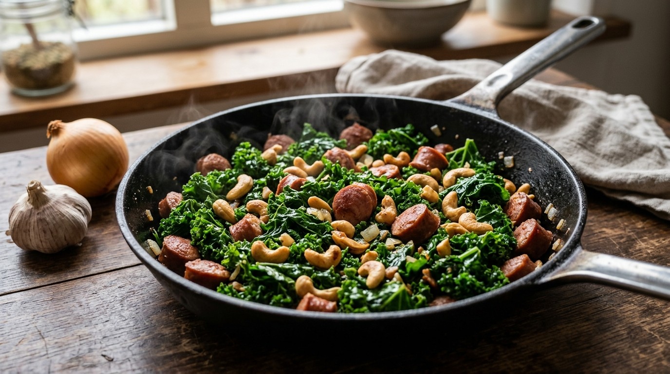 Boerenkool met Cashewnoten en Rookworst