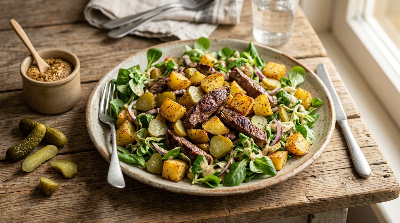 Boerensalade met Aardappel en Rundvlees