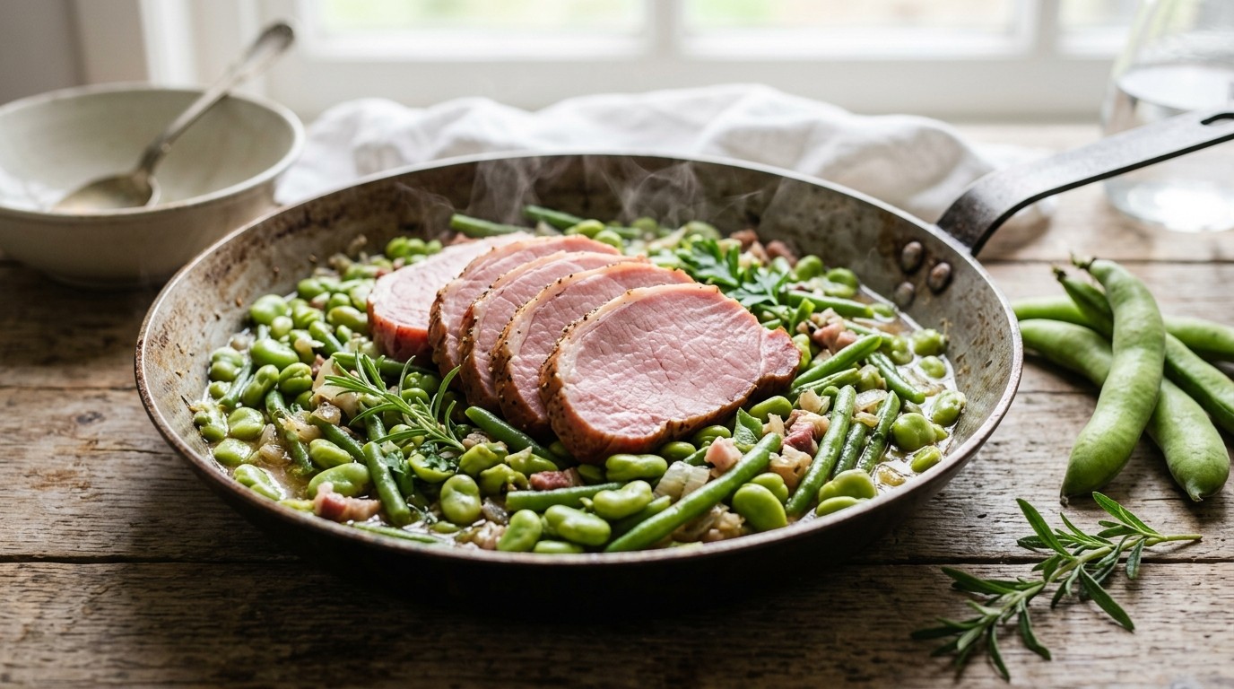 Bonenpannetje met Casselerrib
