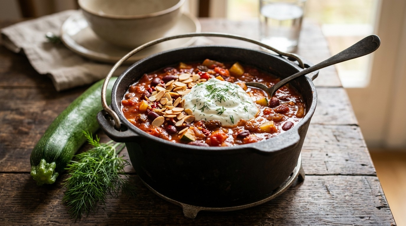 Bonenpotje met Tomaat en Dille-yoghurt