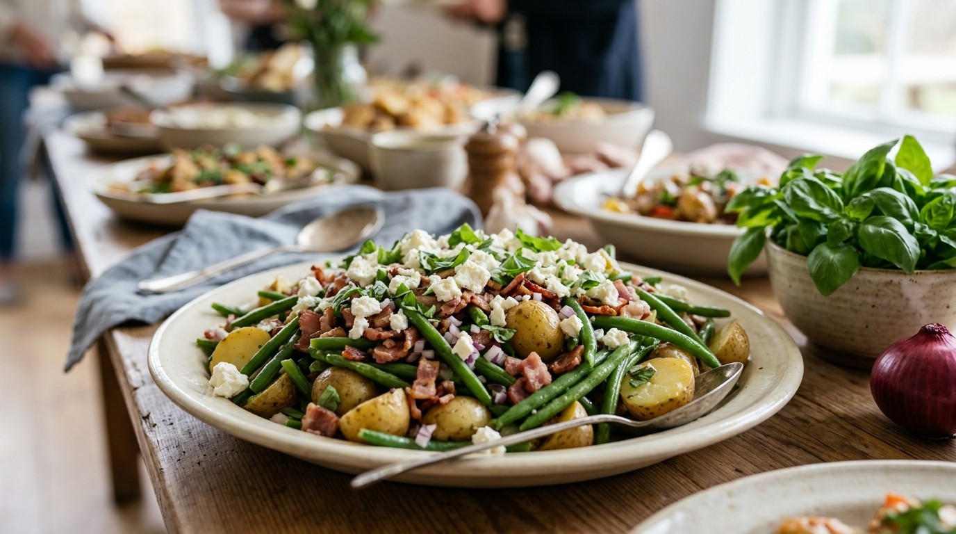 Bonensalade met Spek en Feta Voor Buffet recept Bonensalade met Spek en Feta Voor Buffet recept