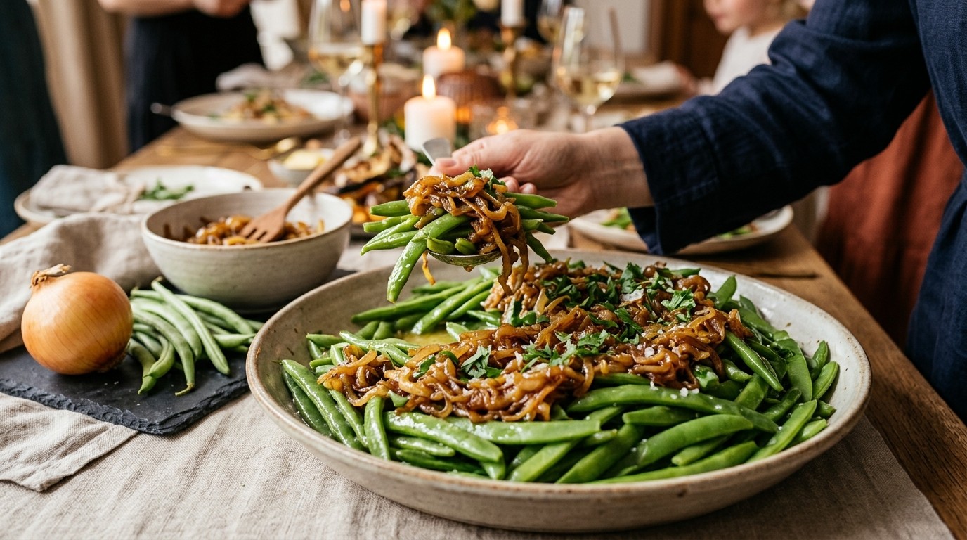 Boontjes met Gekaramelliseerde ui Voor Buffet