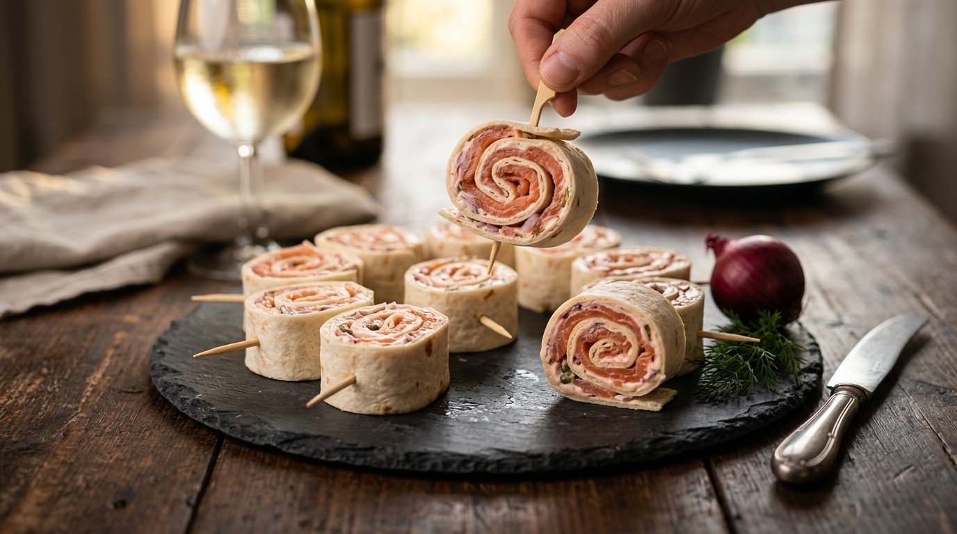 Borrelhap Wrap-zalm recept Borrelhap Wrap-zalm recept