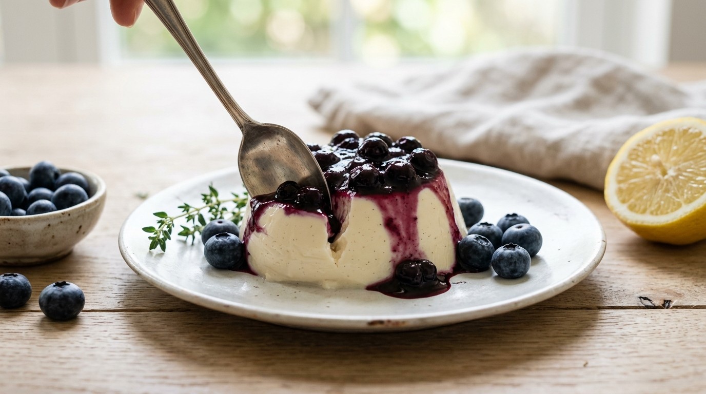 Bosbessen-panna Cotta recept Bosbessen-panna Cotta recept