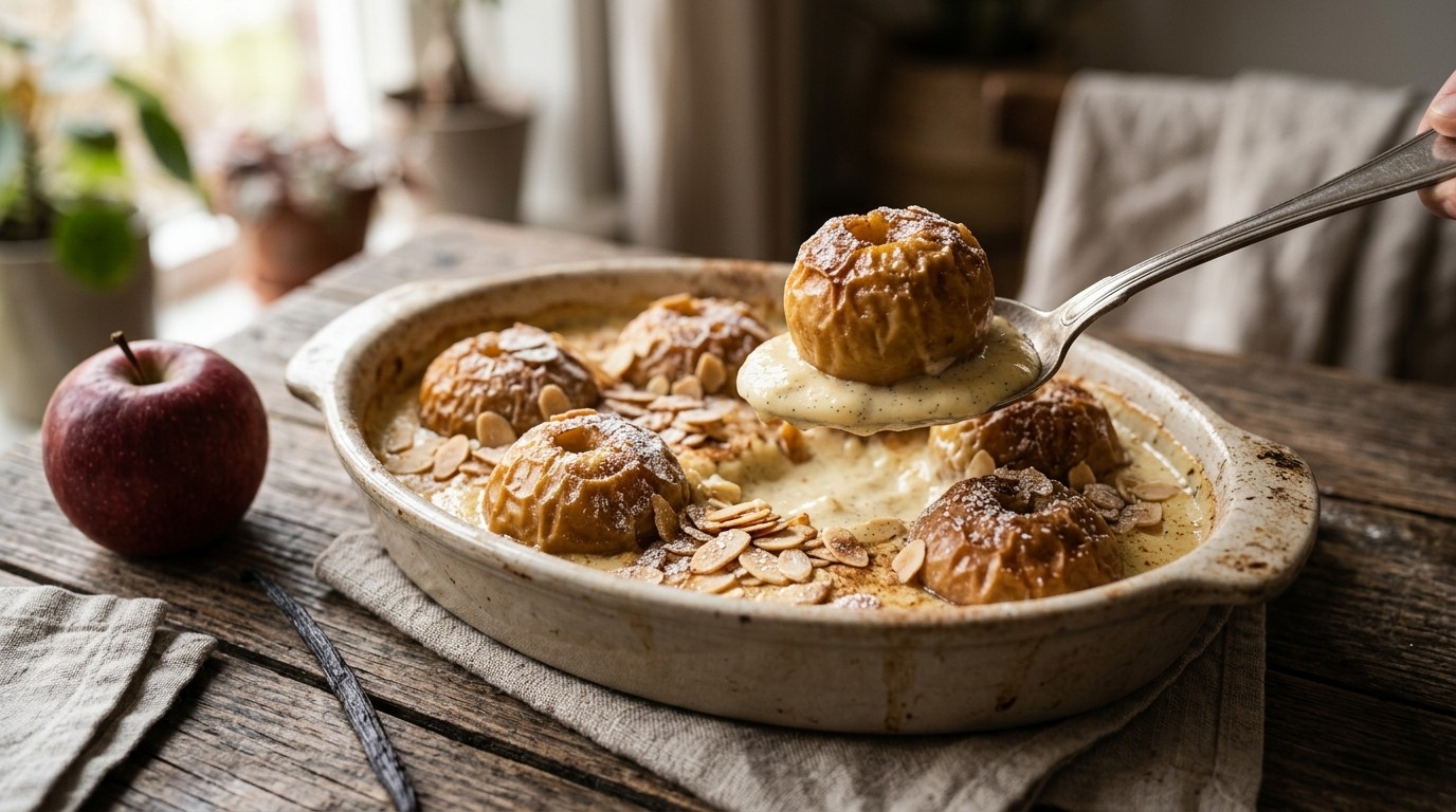 Braadappel-vanilledessert