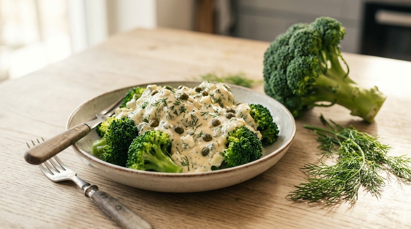 Broccoli met Kaas-dillesaus