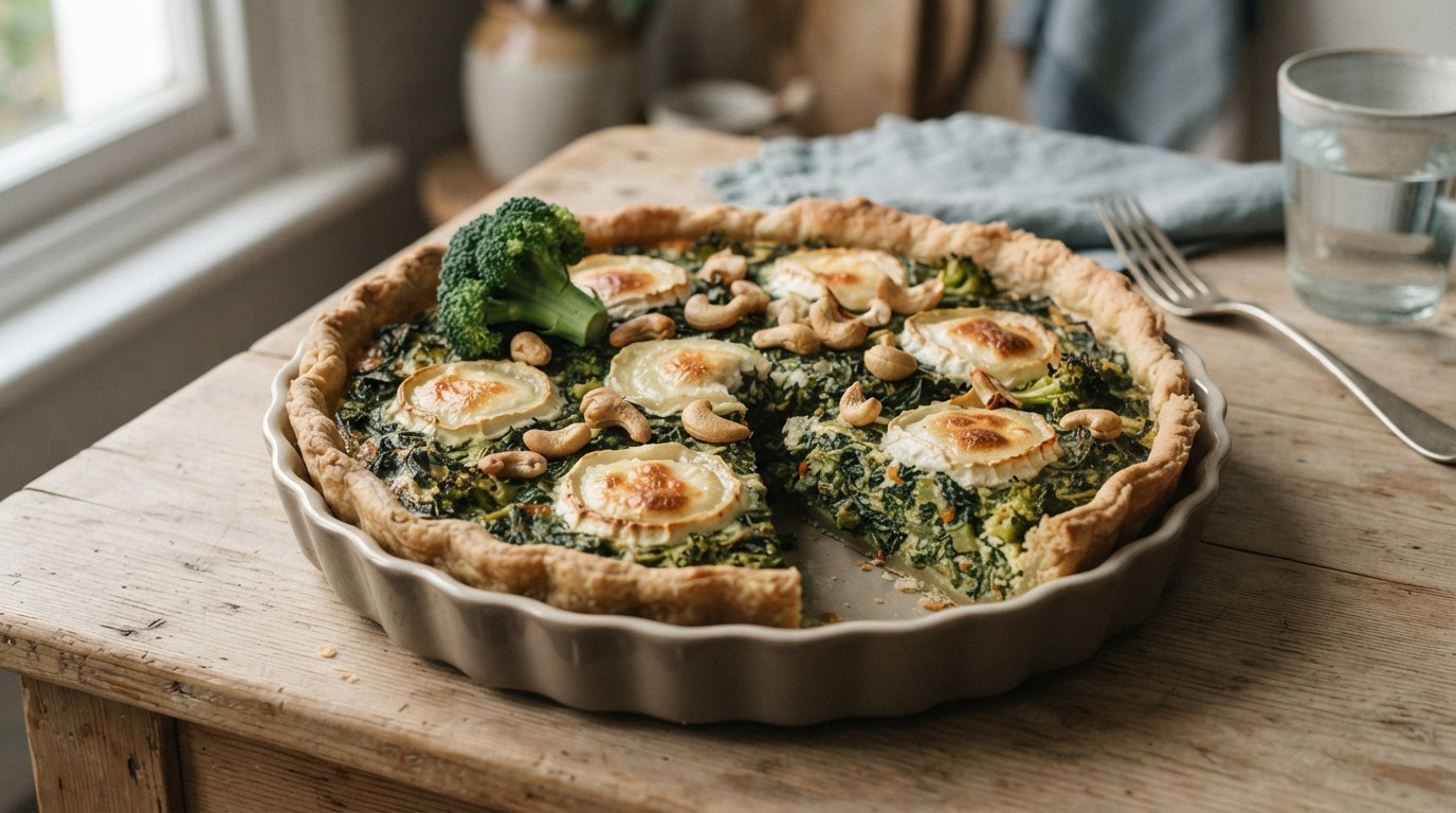 Broccoli-spinazietaart