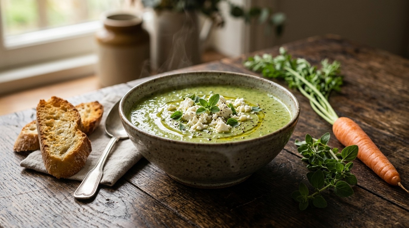 Broccolicrème Soep met Feta recept Broccolicrème Soep met Feta recept