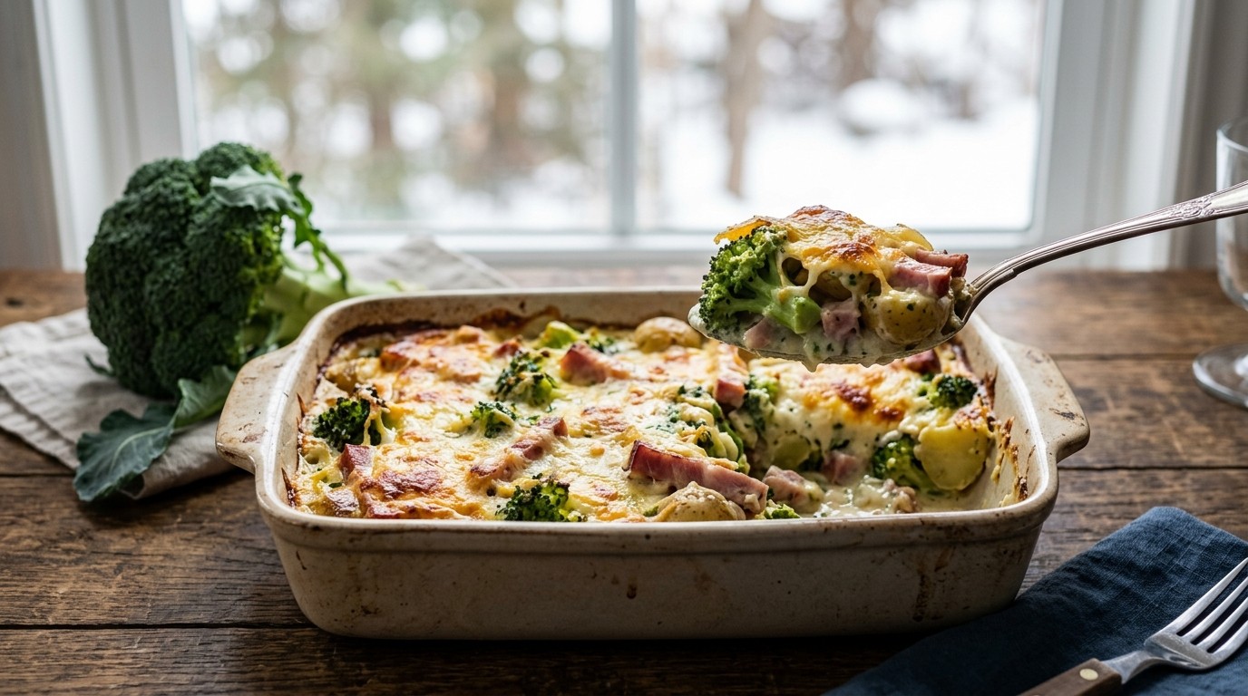 Broccolischotel met ham
