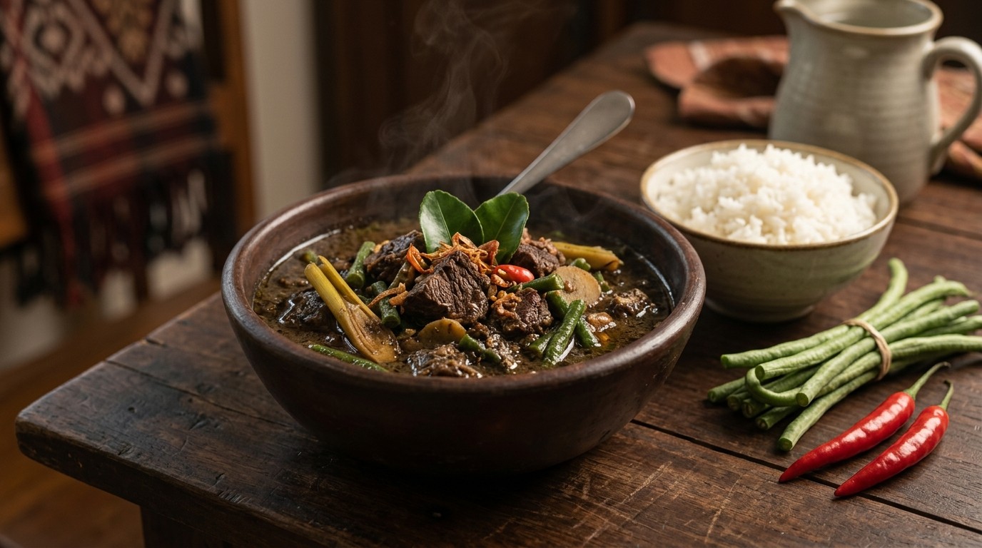 Brongkos Daging (Gestoofd Rundvlees met Kouseband)