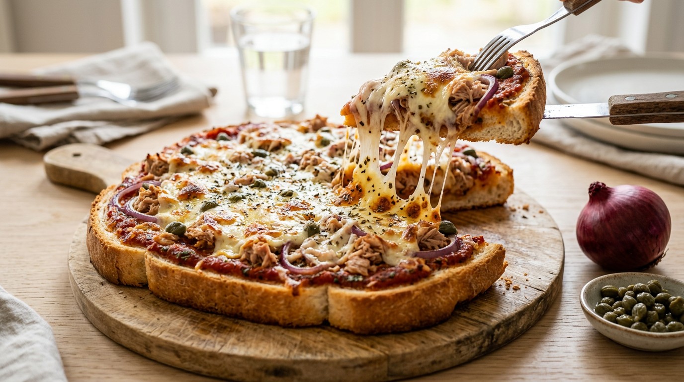 Broodpizza met Tonijn en Mozzarella recept Broodpizza met Tonijn en Mozzarella recept