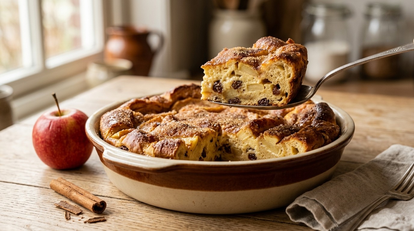 Broodschoteltje van Rozijnenbrood en Appel