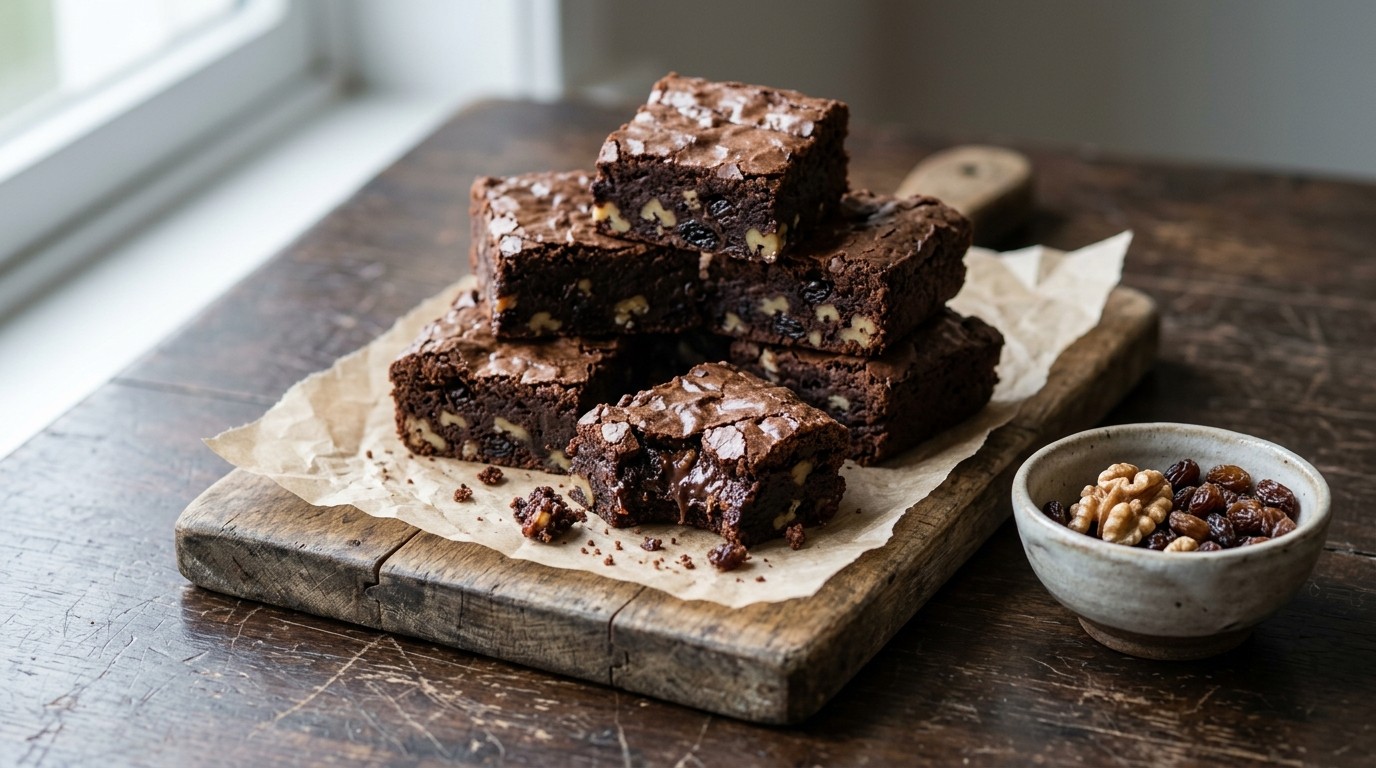 Brownie met Noten en Rozijnen