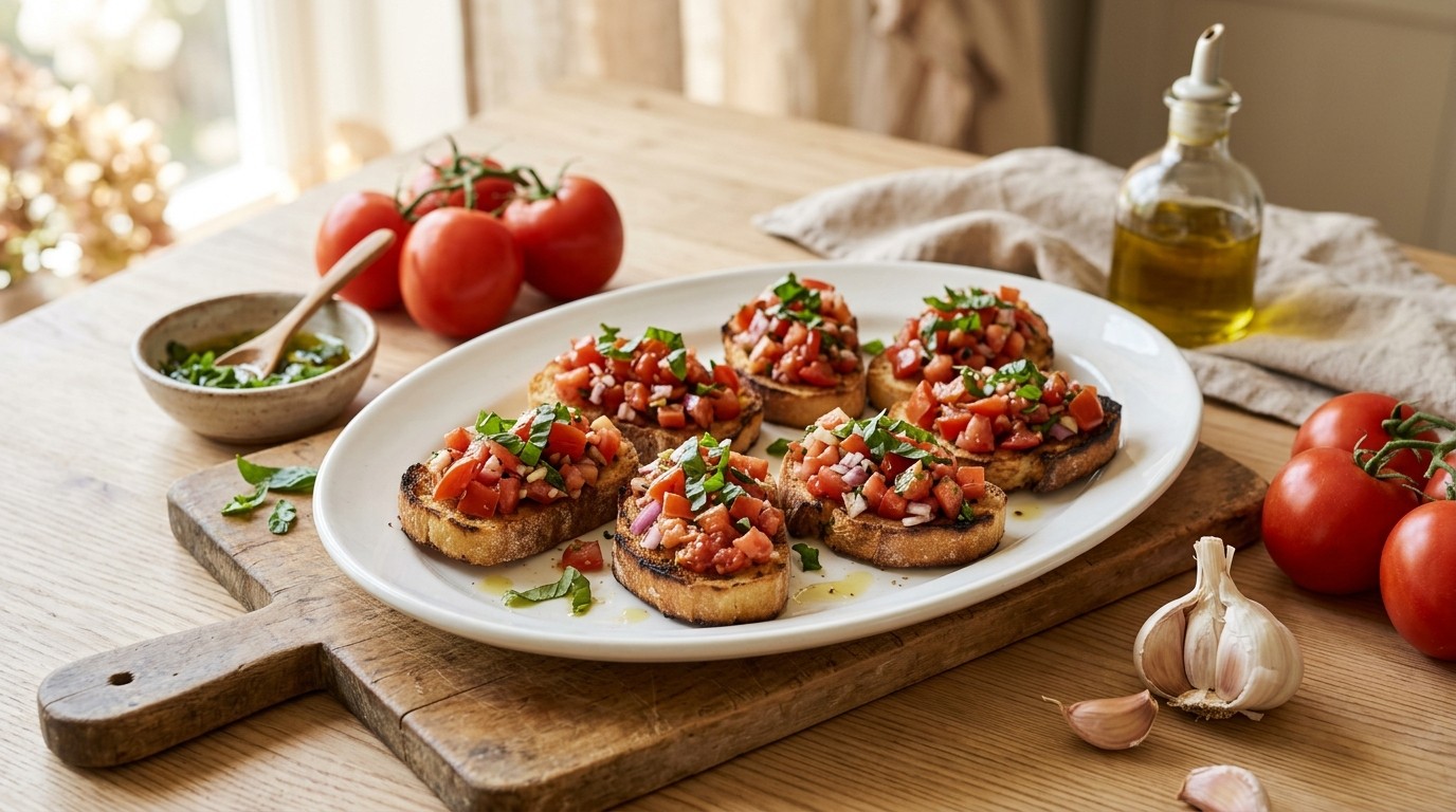 Bruchetta met Tomaten en Basilicum