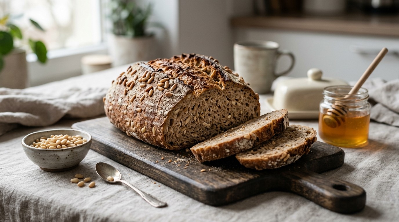 Bruin Speltbrood met Pijnboompitten