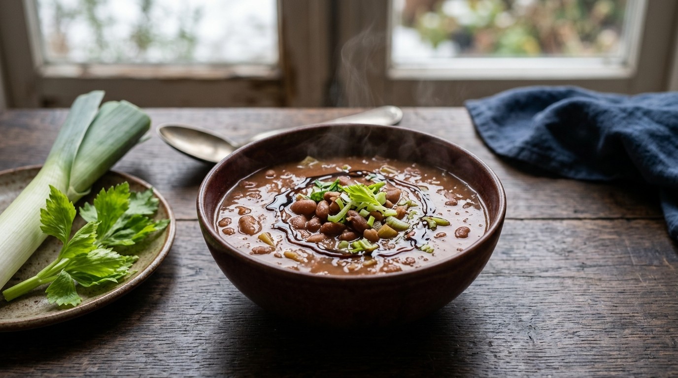 Bruine Bonensoep Veganistisch