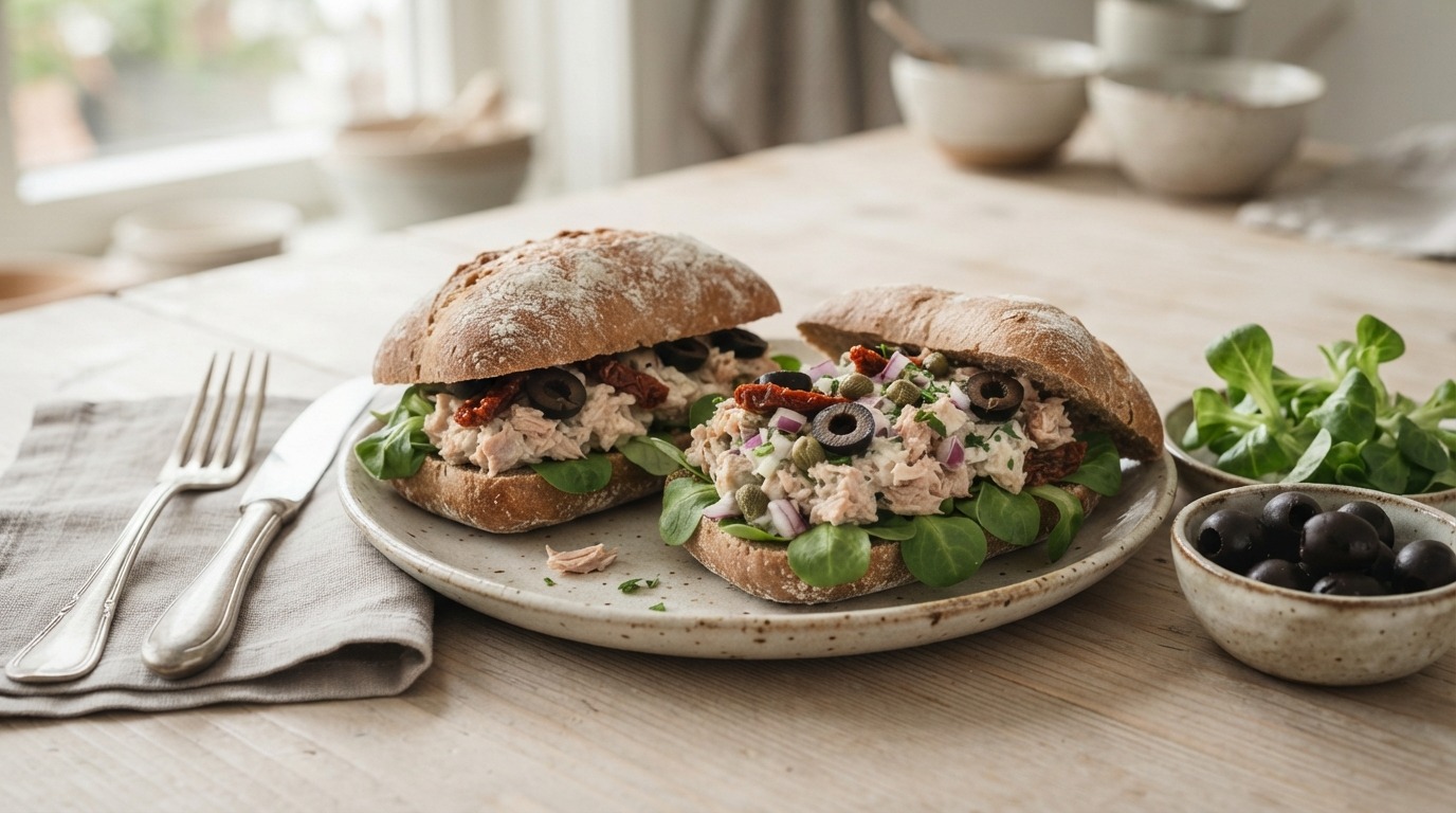 Bruine Pistolets met Tonijnsalade